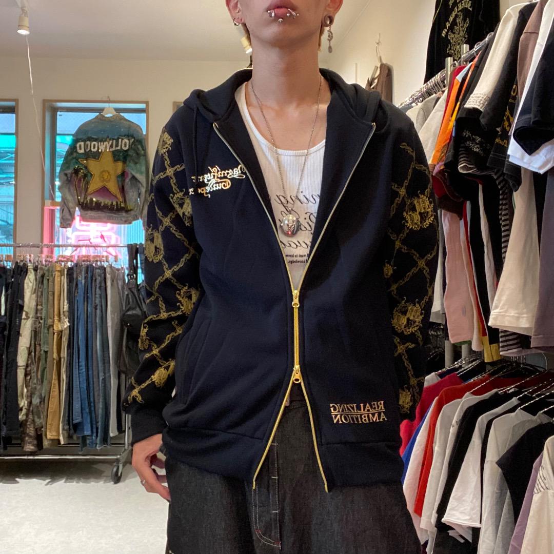 フェアリーグランジy2kギャル男 メタリックプリント 裏起毛
