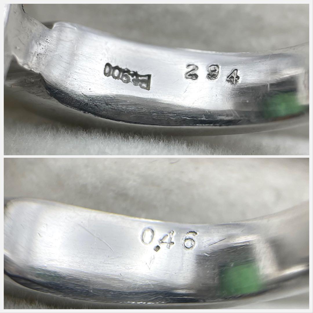pt900 グリーントルマリン2.94ct ダイヤ0.46ct リング