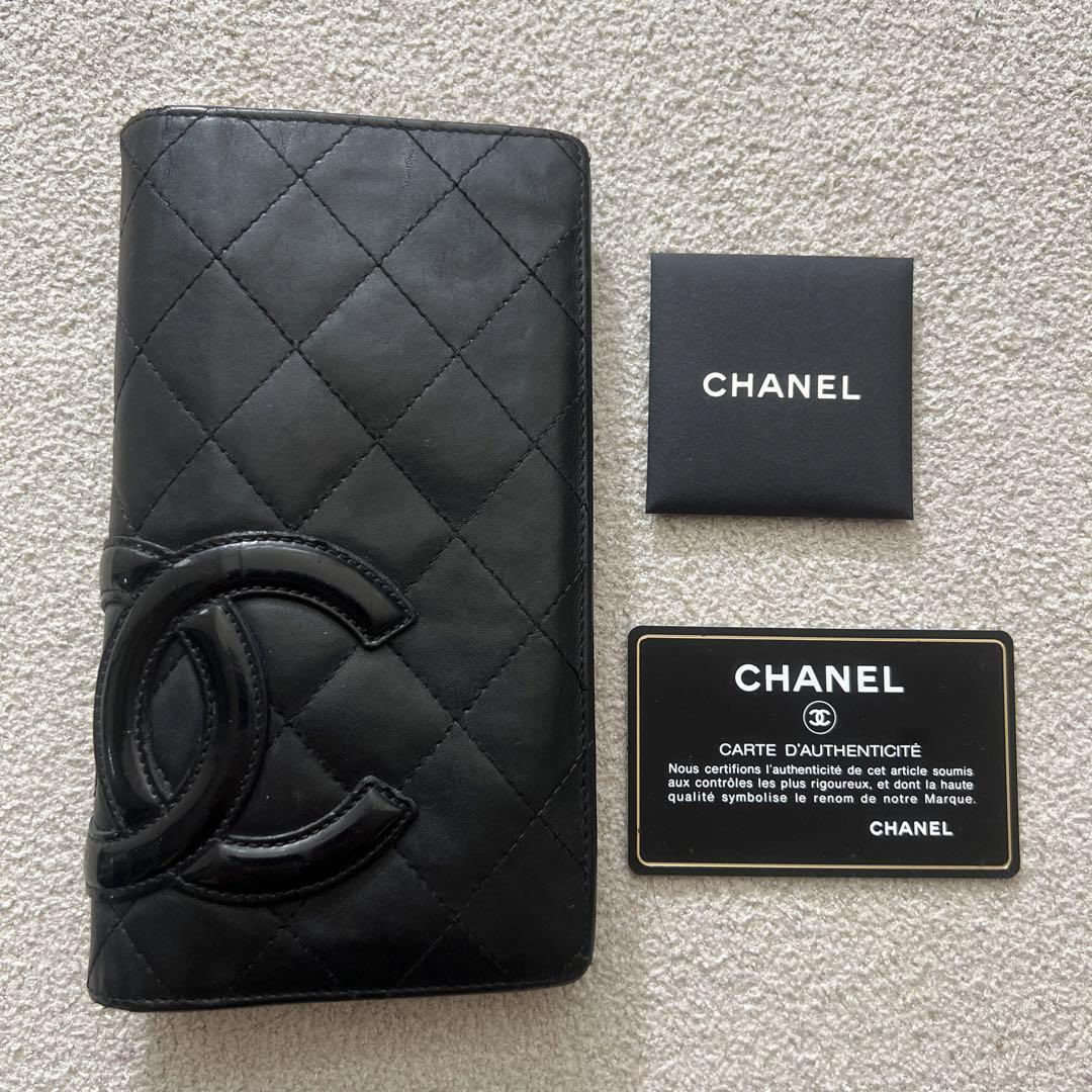 CHANEL 2つ折りカンボンライン　長財布