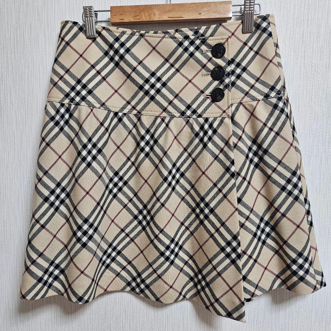 BURBERRY BLUE LABEL ノバチェック ラップスカート ミニM BURBERRY BLUE LABEL