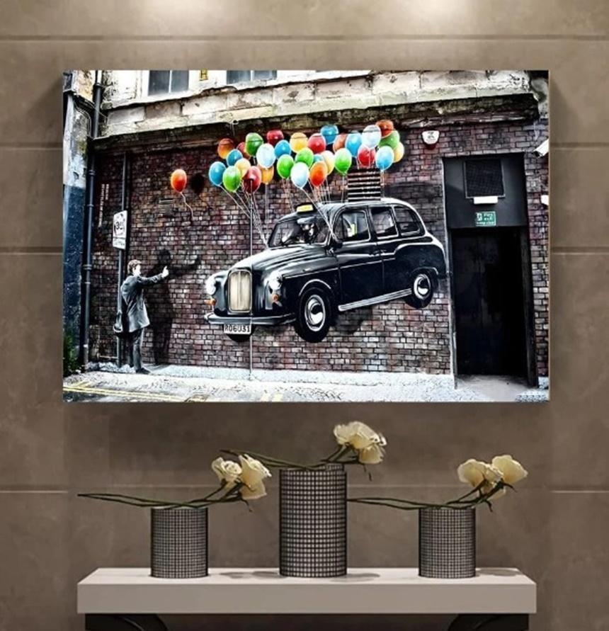 Banksy/バンクシー キャンバスアートポスター A3サイズ CW