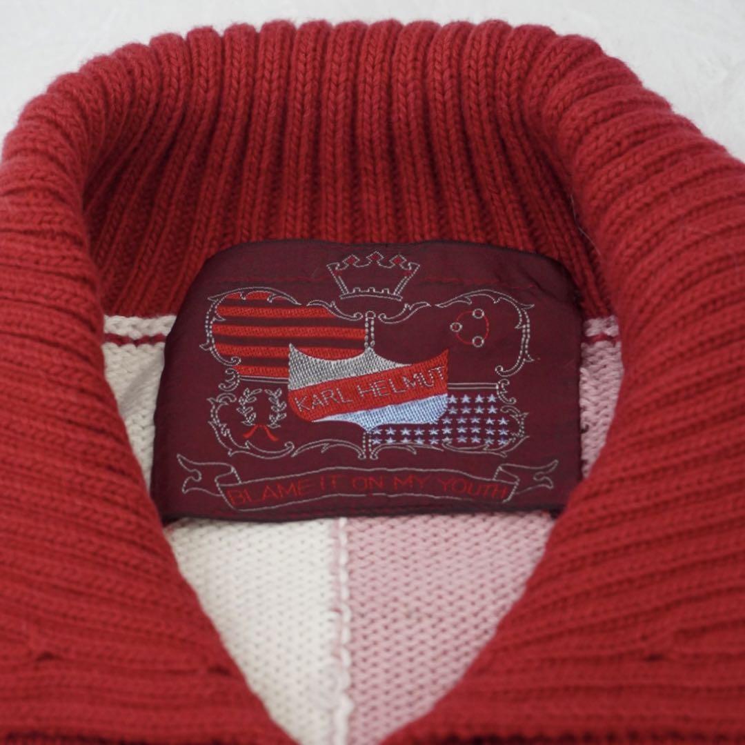 KARL HELMUT check knit ニットポロ　カーディガン