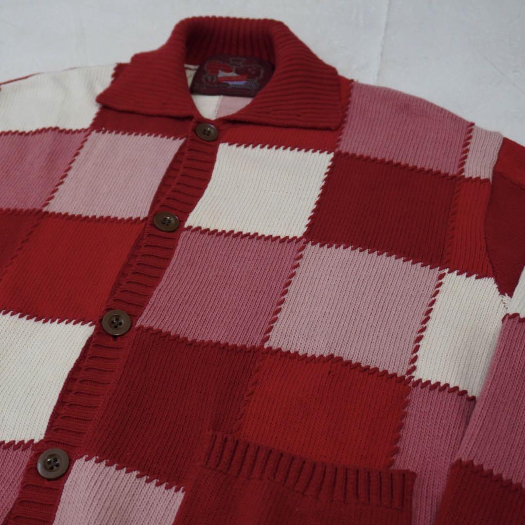 KARL HELMUT check knit ニットポロ　カーディガン
