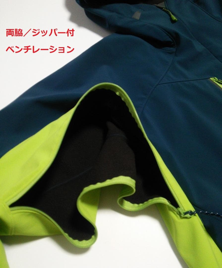 美品 モンベル 秋冬 パウダーシェッドパーカ ソフトシェルジャケット メンズL