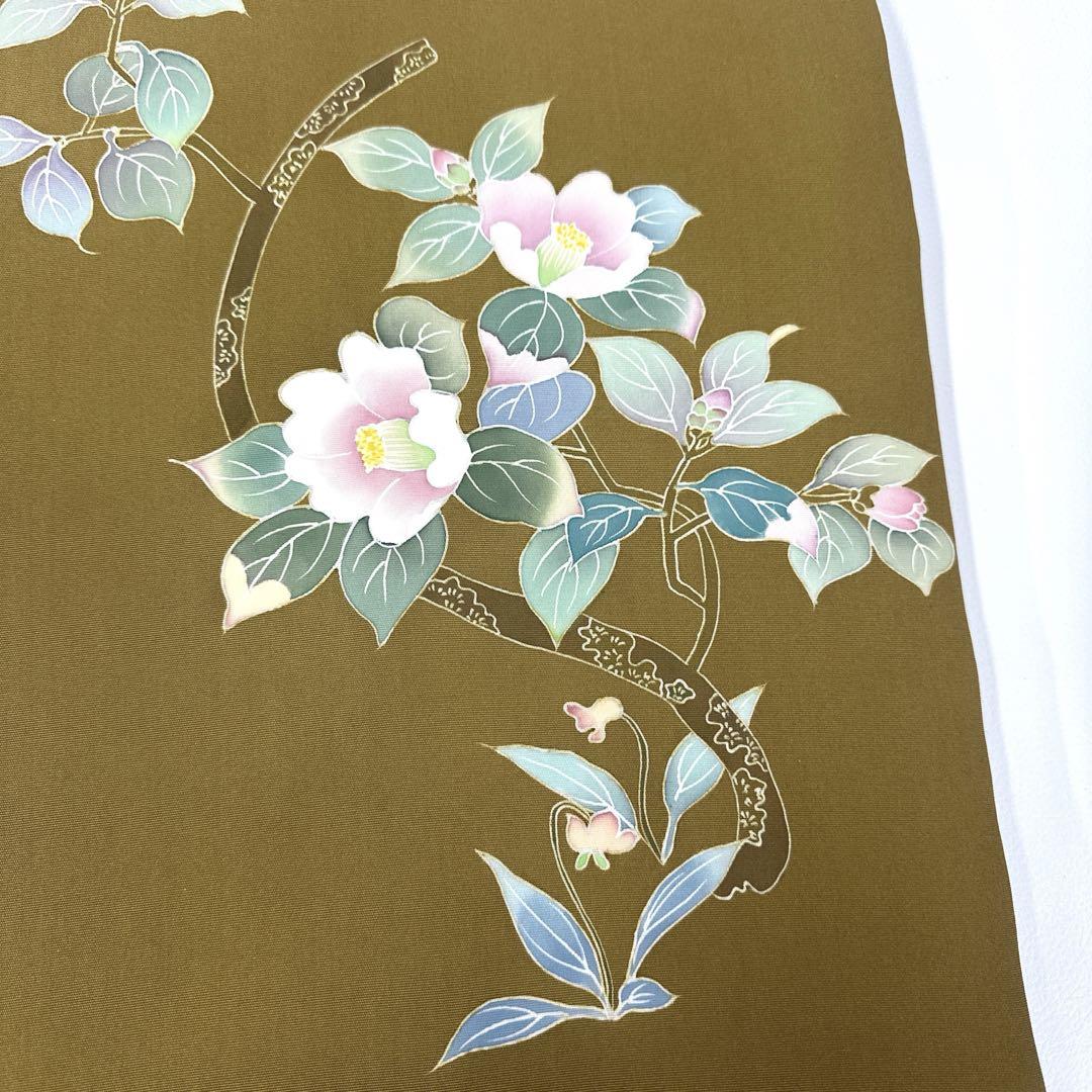 名古屋帯　塩瀬　花　作家物 名古屋帯 作家物 塩瀬 手描き 彩り豊かな花模様 乳白色 O-3558