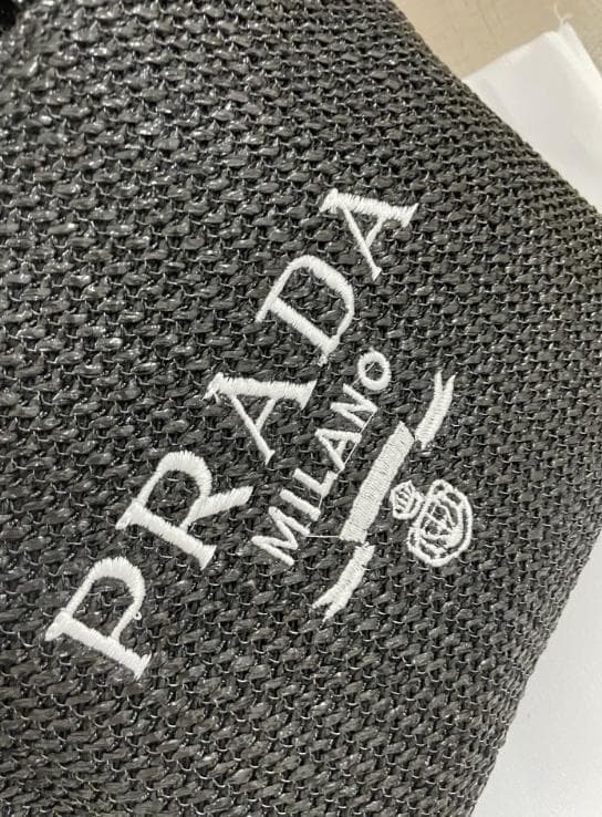 PRADA ブラック かごバッグ トートバッグ