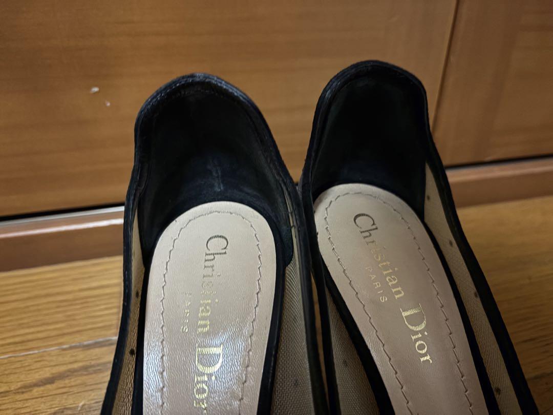 Christian Dior シースルー　ドット　メッシュパンプス