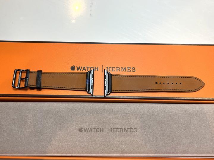 Apple Watch HERMES series7 革ベルト　青サーキットH