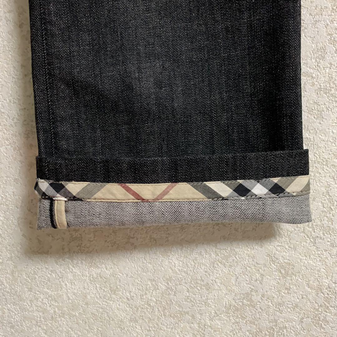 新品【BURBERRY LONDON】ブラックデニム　ジーンズ　ノバチェック