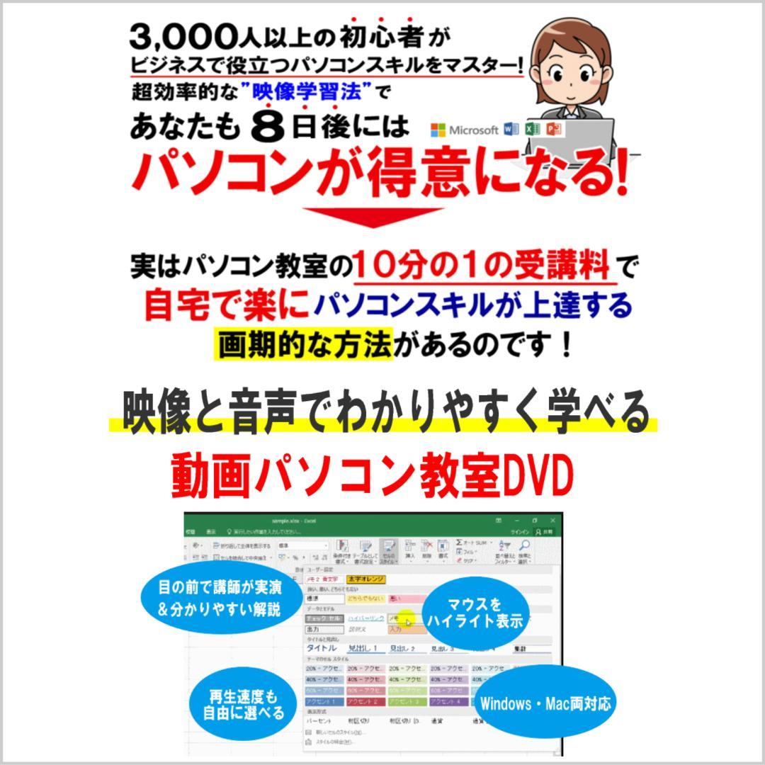 エクセル・ワード 動画パソコン教室【楽ぱそDVD】オフィス