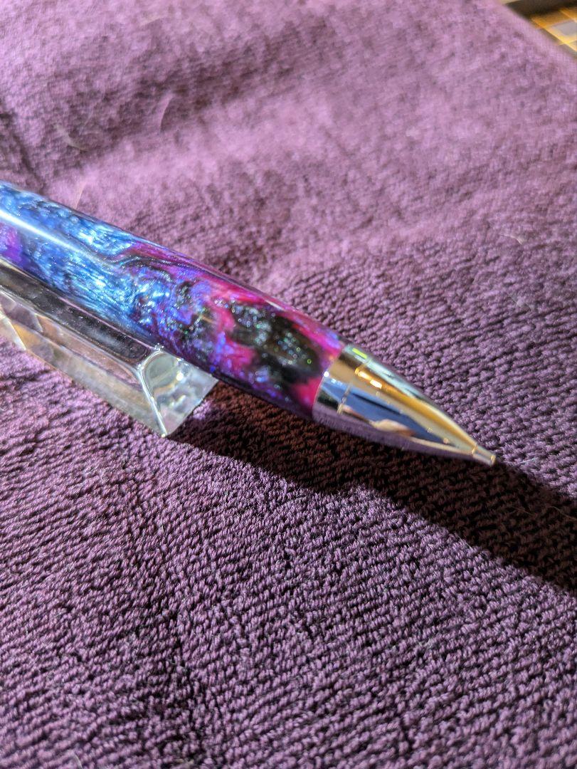 木軸ペン　金杢犀　レジンsilver シャープペンシル