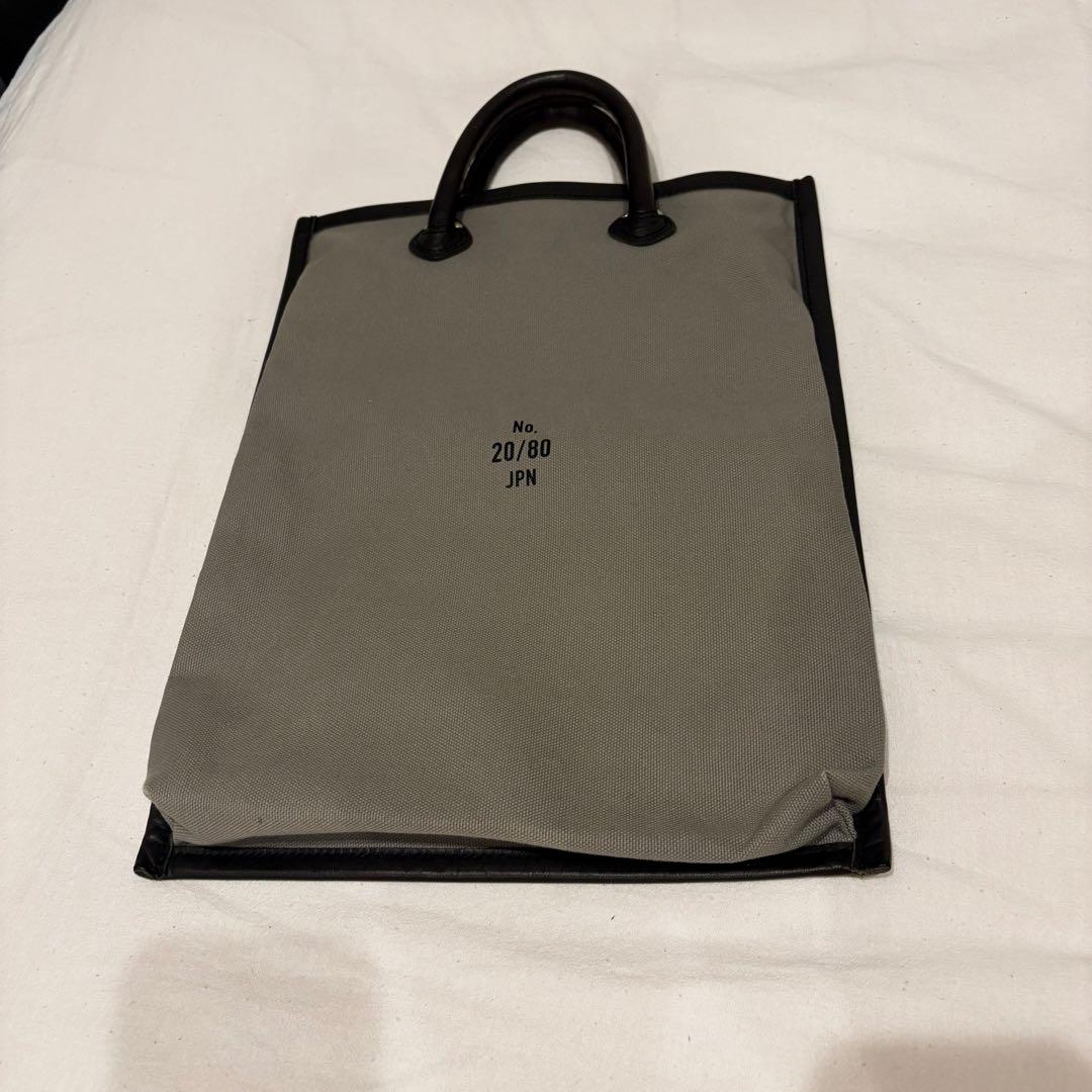 【20/80】CANVAS #8 LEATHER FRAME FLAT TOTE