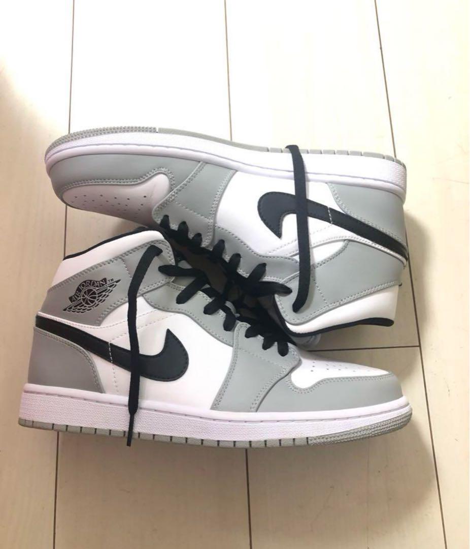 今日まで出品 NIKEエアジョーダン1mid ライトスモークグレー 27