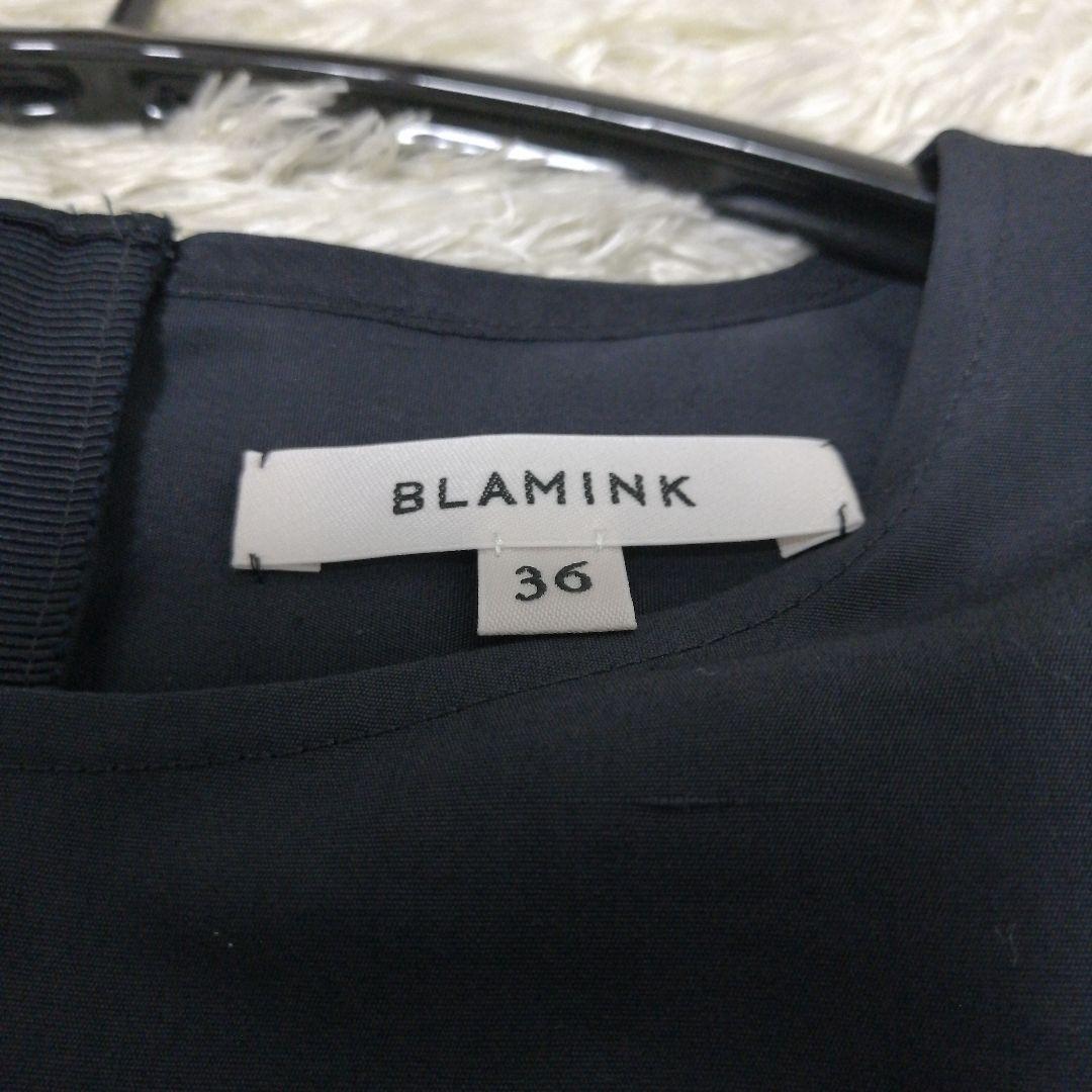 BLAMINK コットンシルクバックジップブラウス ブラック
