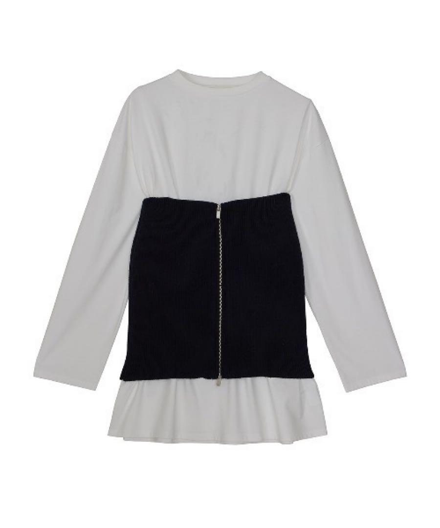 半額ストア ameri vintage】KNIT CORSET SET BIG TEE トップス