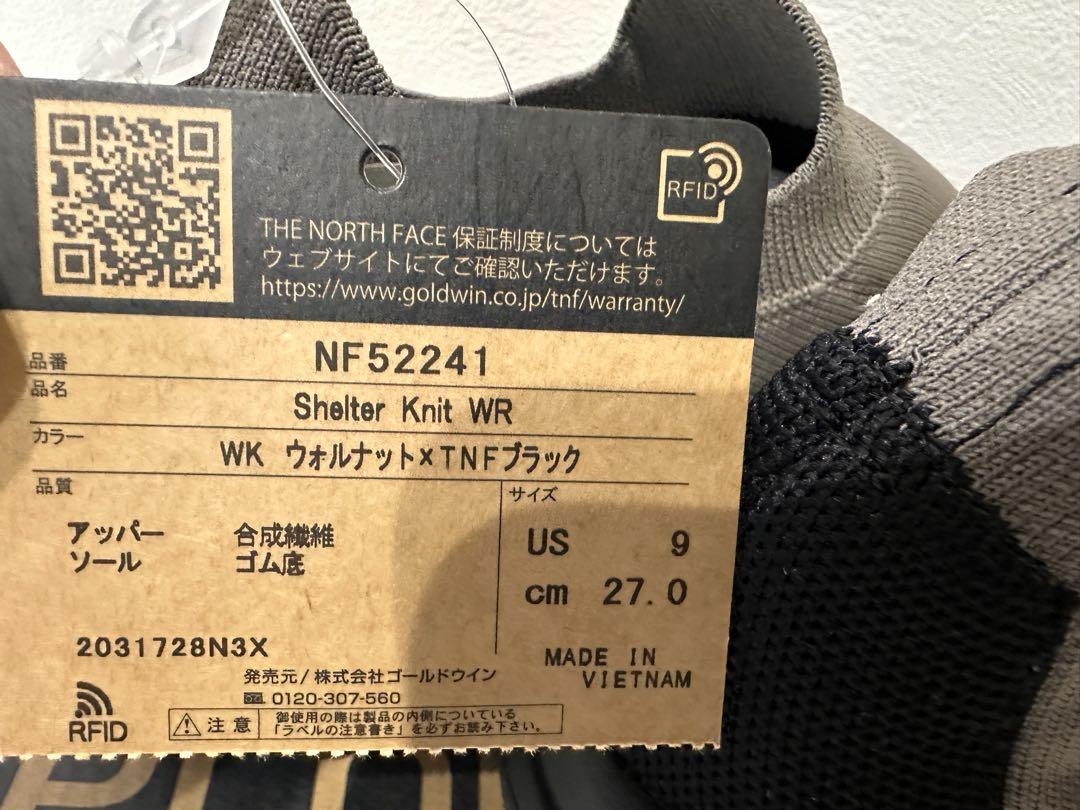 新品　ノースフェイス　シェルター ニット ウォーターレペレントNF52241