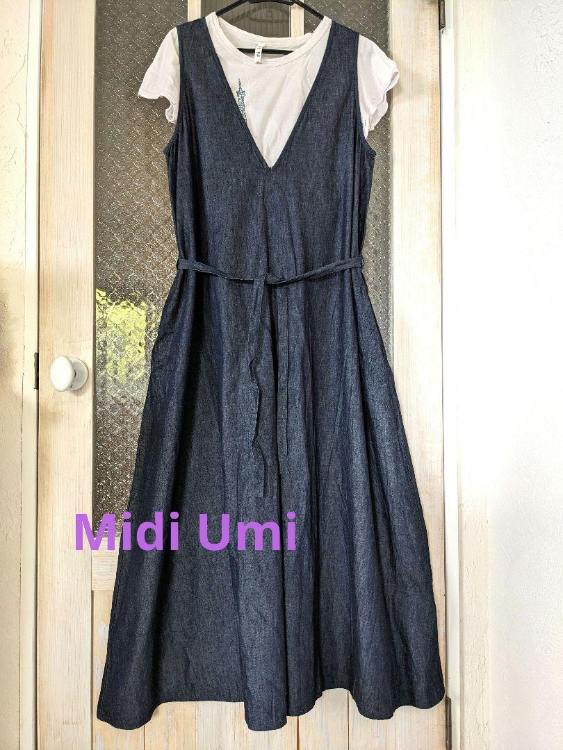 ＊Midi Umi　ミディウミ＊サロペットパンツ　インディゴブルー　フリーサイズ