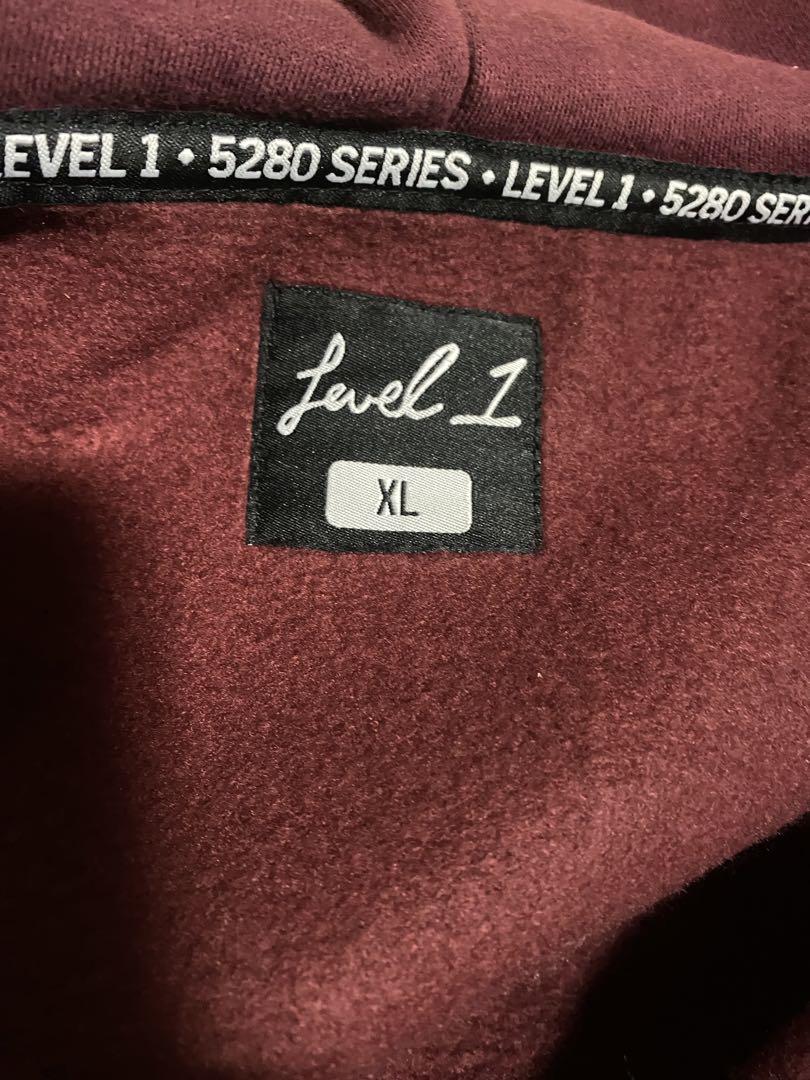 level 1 XL Hoodie フーディー　バーガンディ 未使用