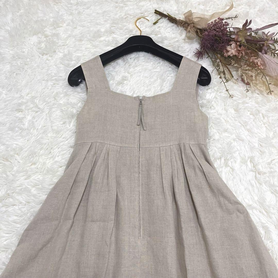 美品】フォクシー リネンワンピース ソレイユ フラワーモチーフ