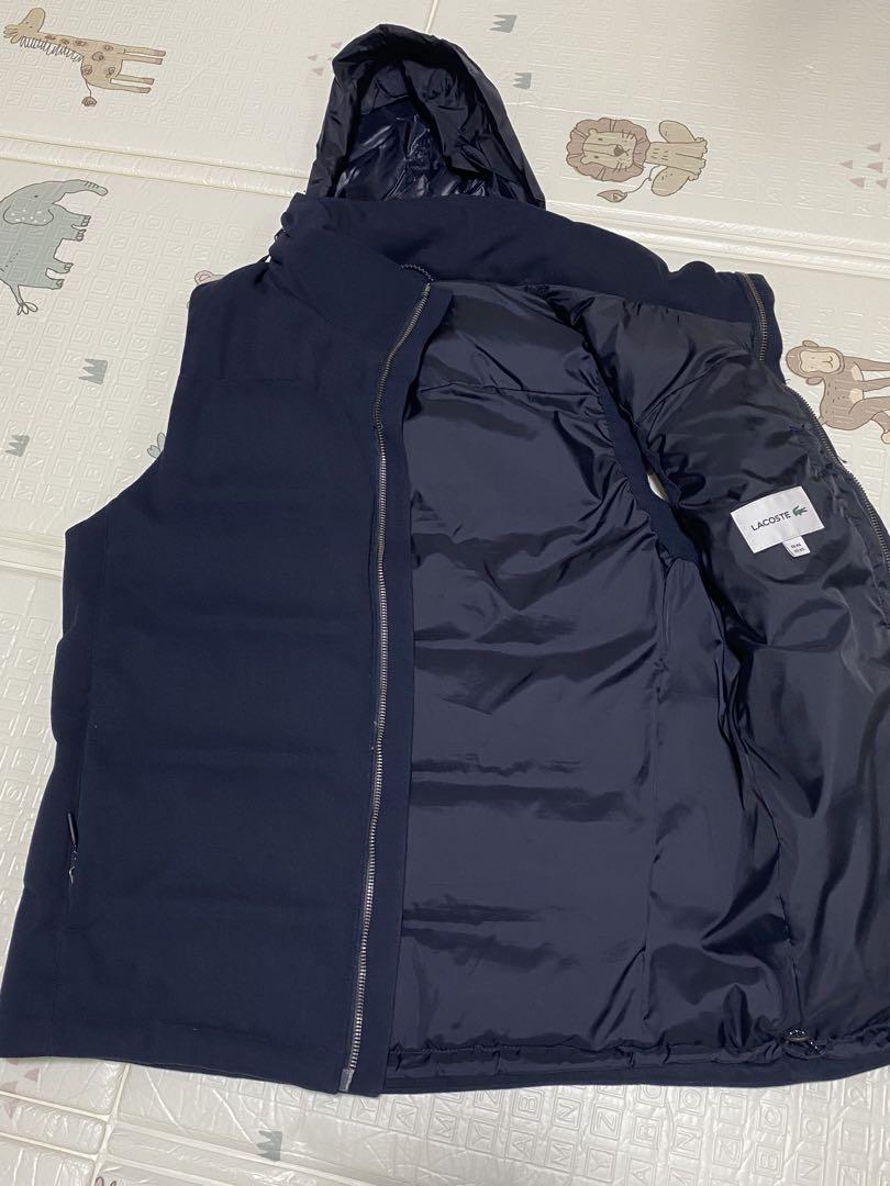 [クリーニング済]Lacoste ネイビー ダウンベスト　紺　メンズ　ラコステ