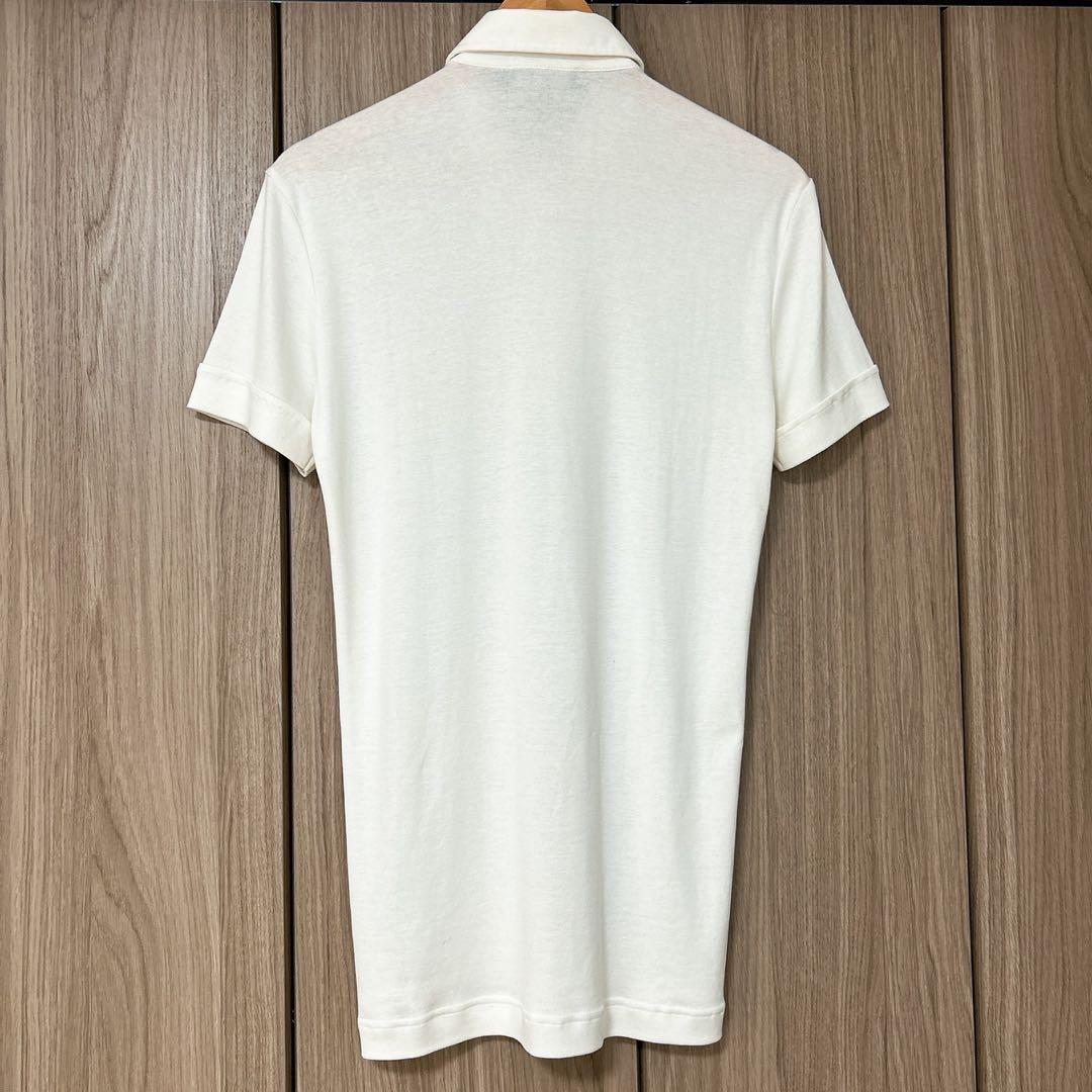 DOLCE&GABBANA ホワイトポロシャツ Whiteのメンズ リネン ロングスリーブ 3ボタン シャツ