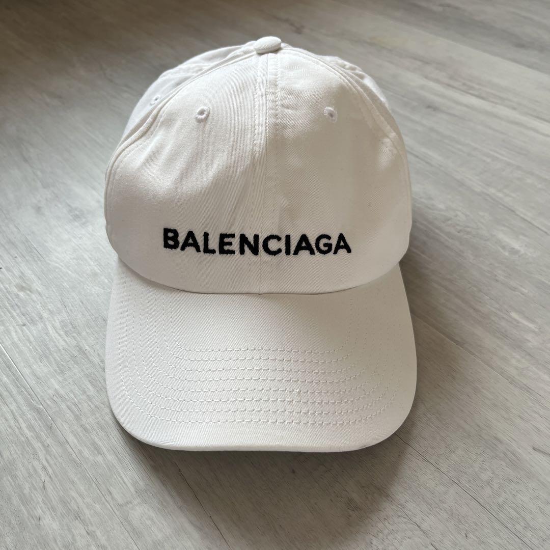 BALENCIAGA 「BALENCIAGA」 キャップ L ホワイト レディース