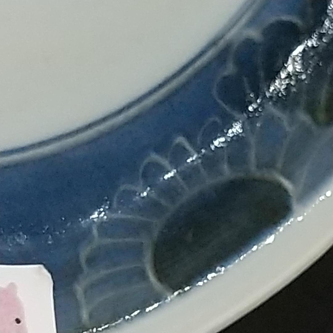 古伊万里、菊花蝙蝠文墨弾き手七寸皿