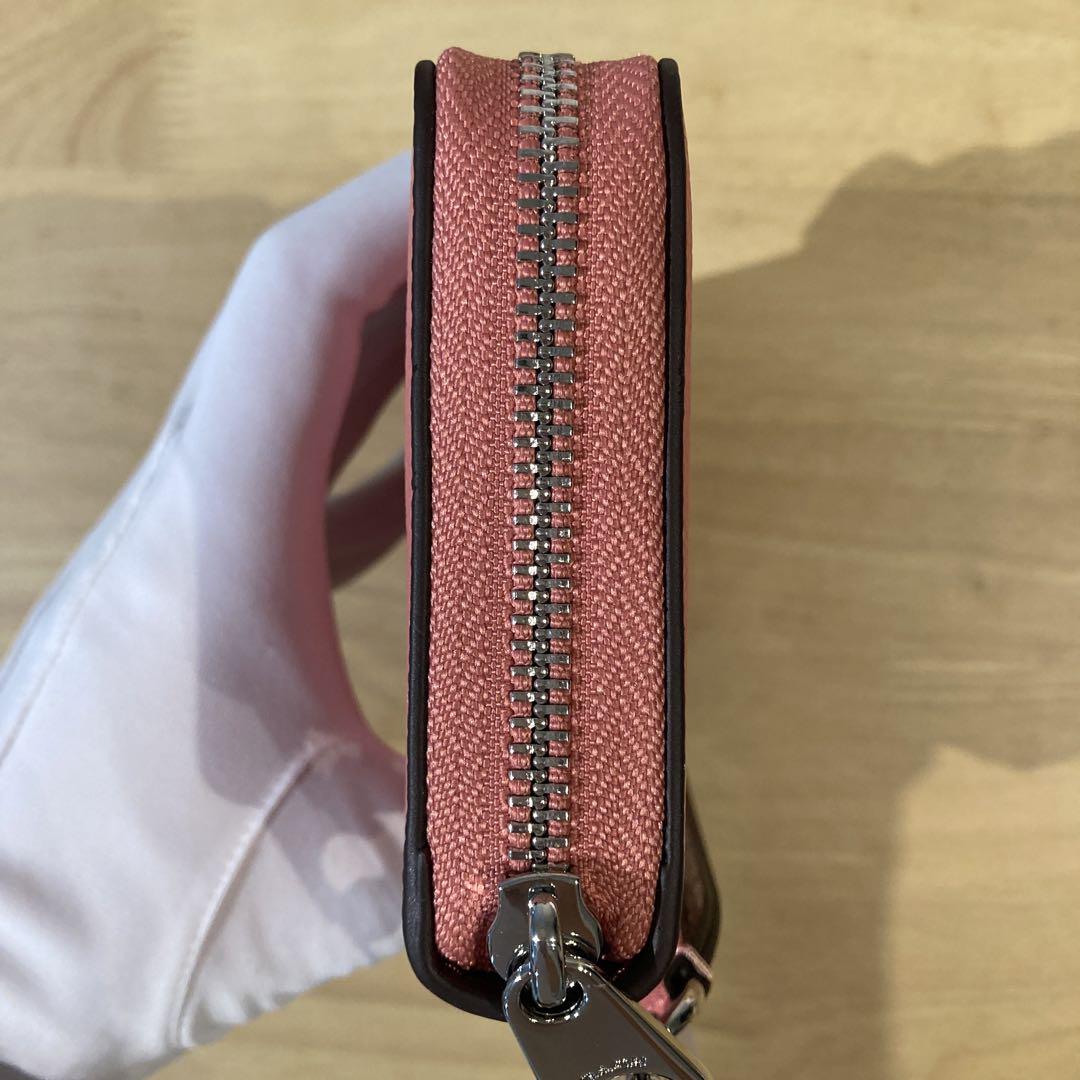 コーチ COACH シグネチャーストラップ長財布ピンク【新品未使用