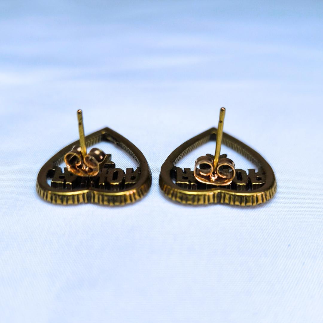 【超美品】クリスチャンディオール Dior ピアス ロゴメタル ハート＆スター