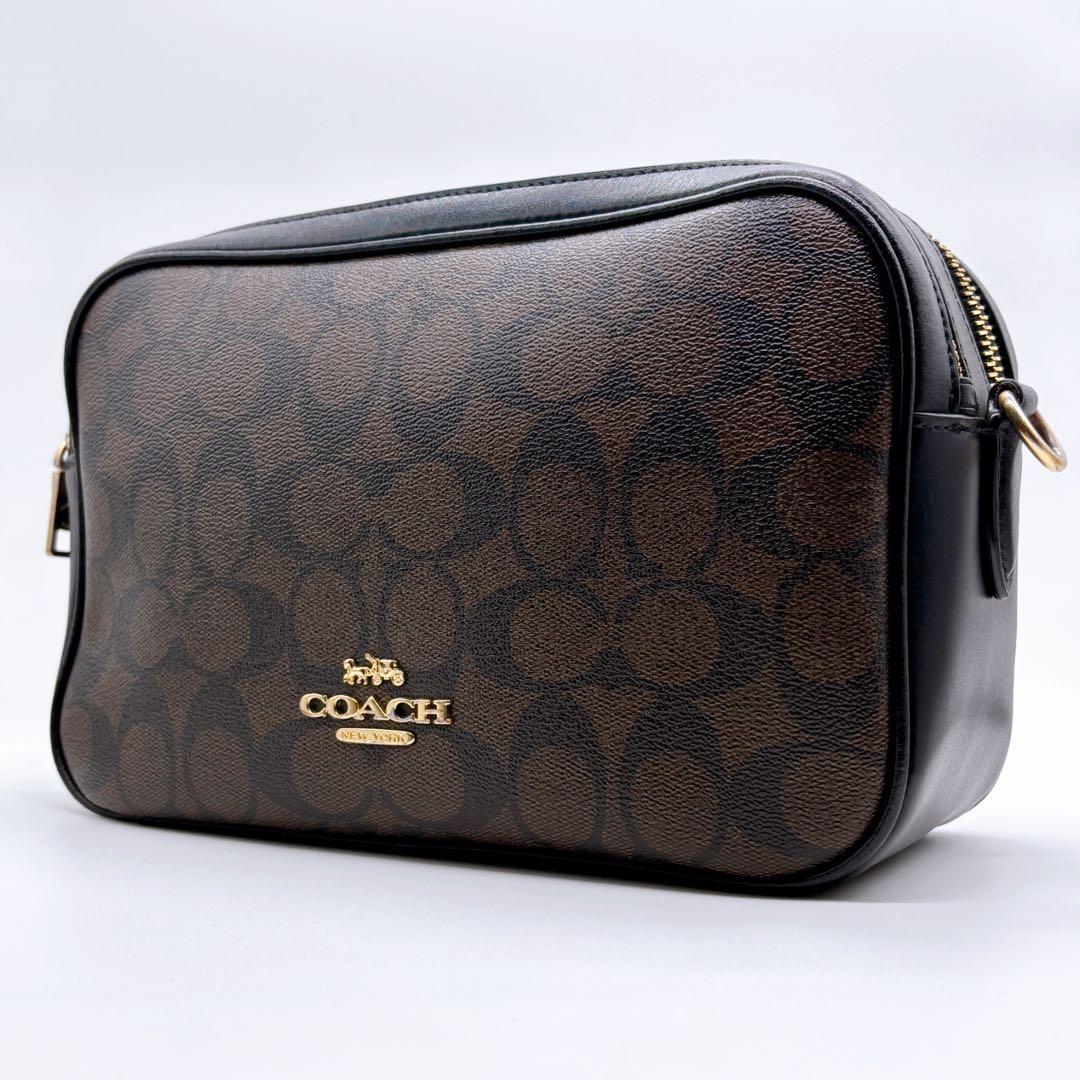 【美品✨】coach F68168 シグネチャー ショルダーバッグ ダブルジップ