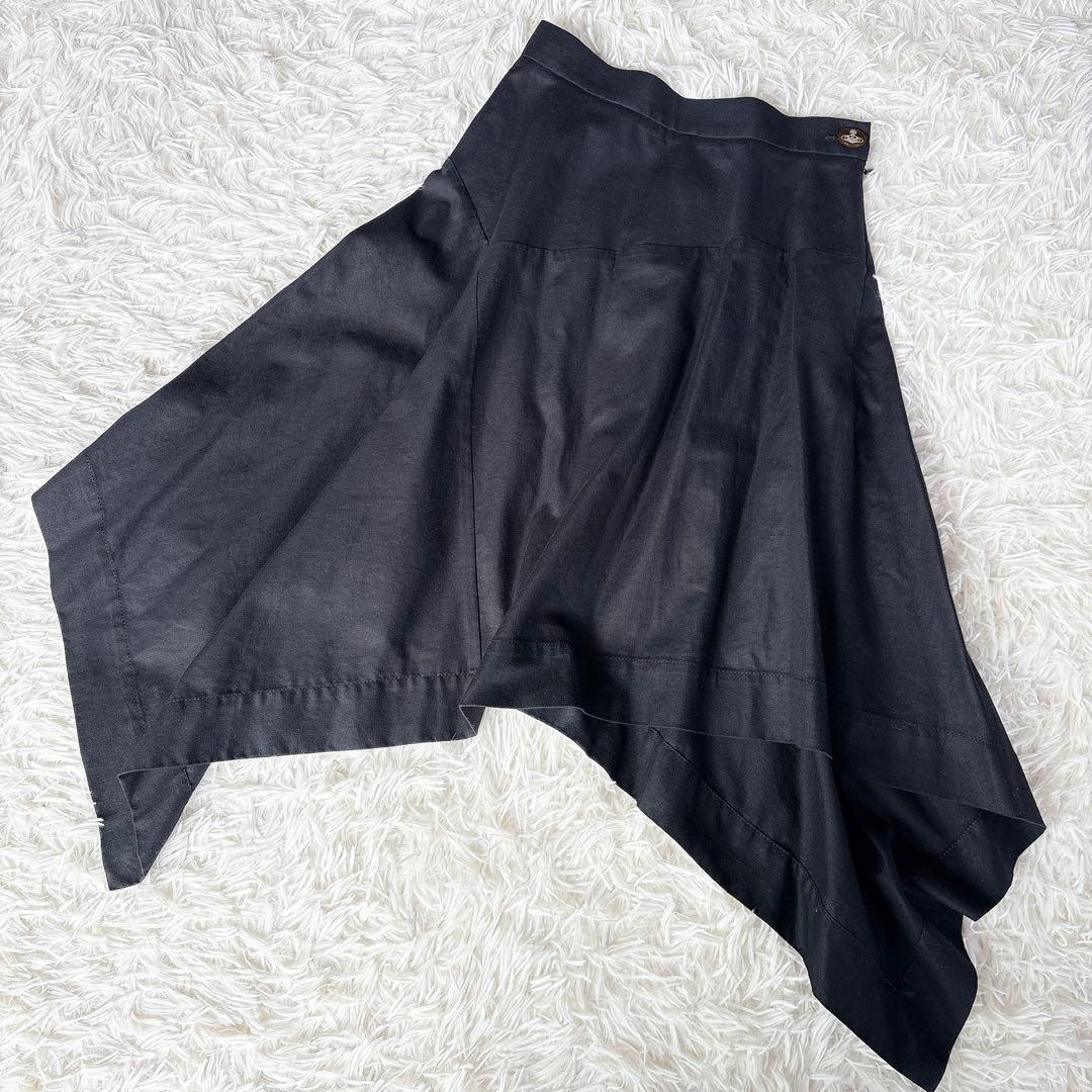 ヴィヴィアンウエストウッド 変形スカート アシンメトリー リネン ロゴM Vivienne Westwood RED LABEL