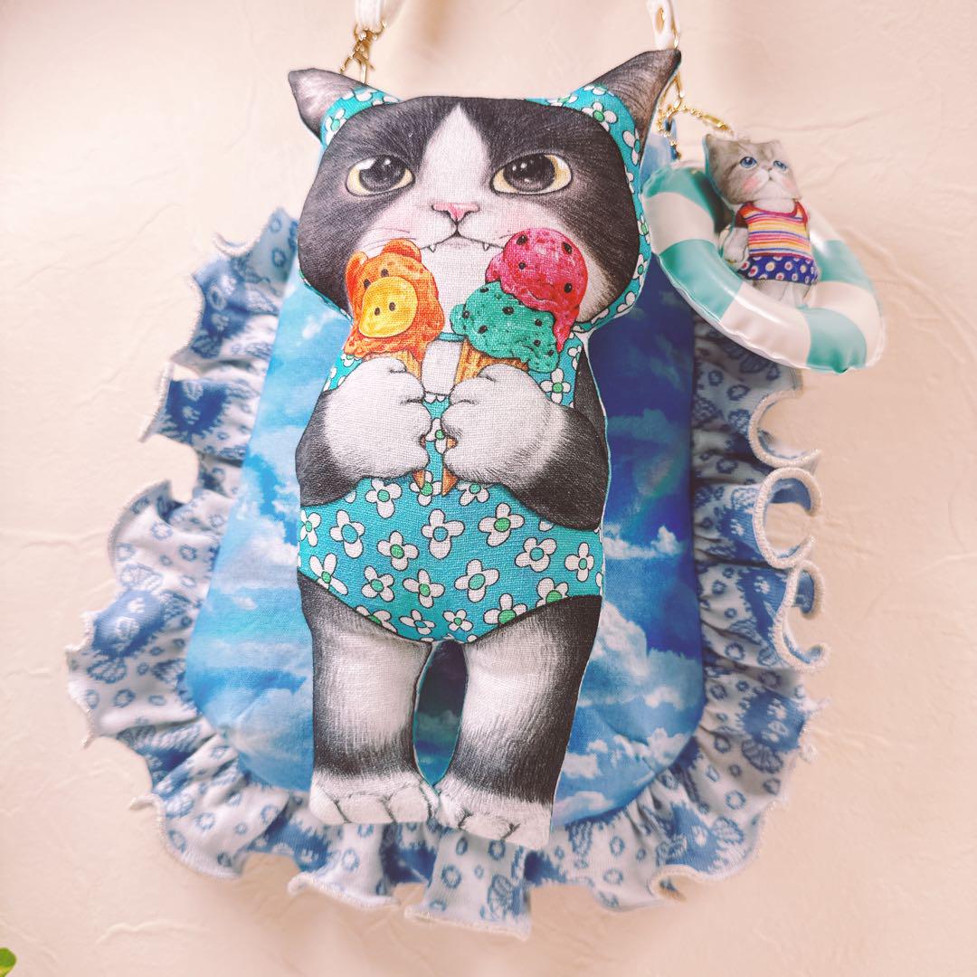 れ*ゃ様 コヤンイサムチョン♡テディ♡着ぐるみクム君の大人可愛いお花刺繍の巾着シ ころりんトート コヤンイサムチョン♡着ぐるみおめかしルミ