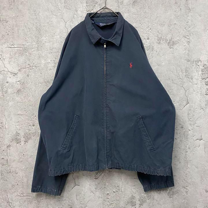レア【古着】ポロバイラルフローレン スウィングトップ ネイビー メンズ2XL