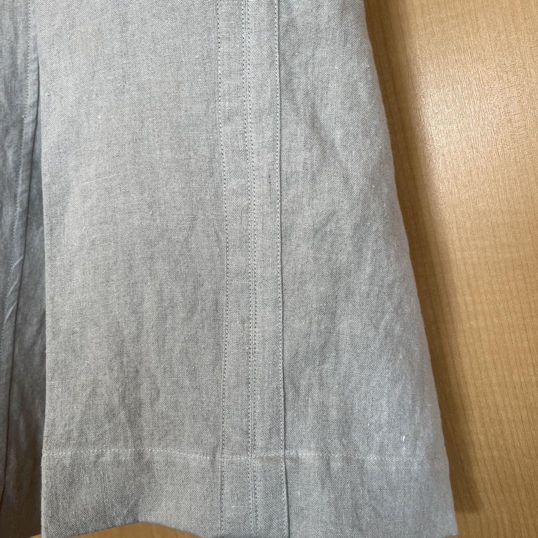 リネン100% パンツ ワイド ストレート ナチュラル スタジオ