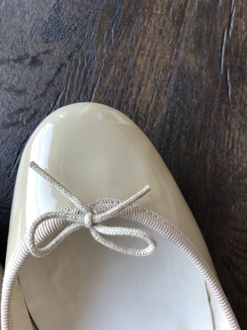 美品repetto レペット バレエシューズ リボン エナメル 23