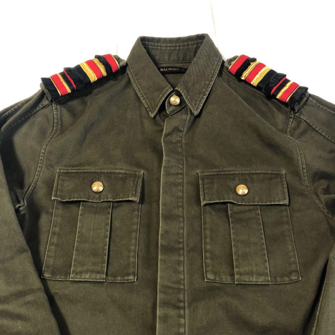 【希少】即完売品 美品 BALMAIN H&M バルマン ミリタリー シャツ