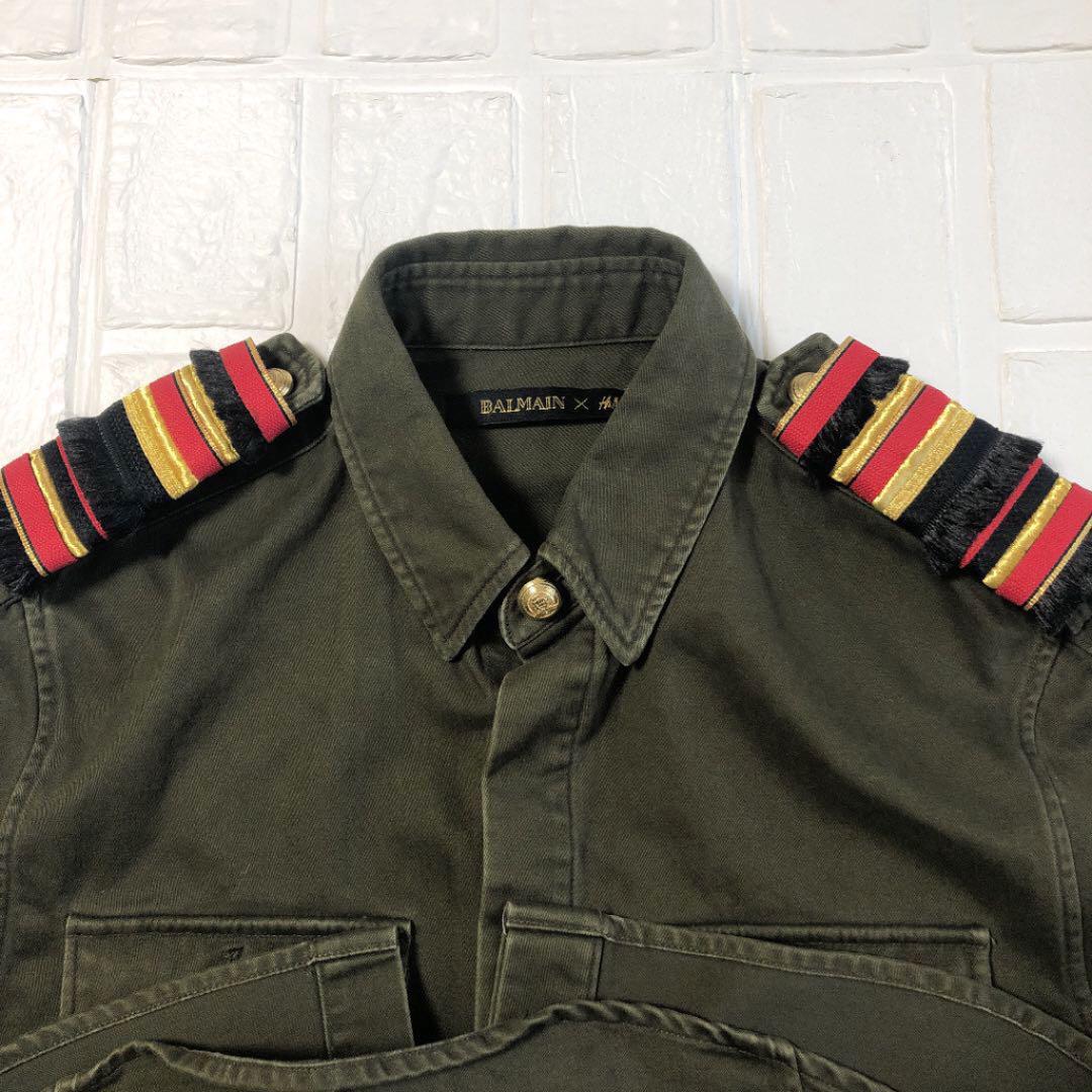 【希少】即完売品 美品 BALMAIN H&M バルマン ミリタリー シャツ