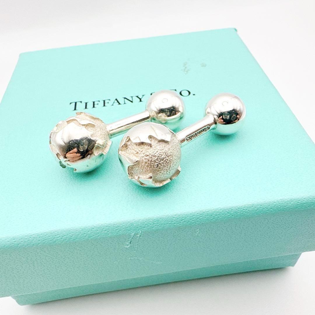 新品入荷 保存箱付き✨Tiffany 2362-2 カフス シルバー925 地球儀 小物