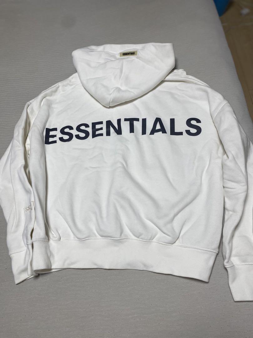 ESSENTIALS ホワイト パーカー ESSENTIALS ホワイト パーカー フード付き - メルカリ