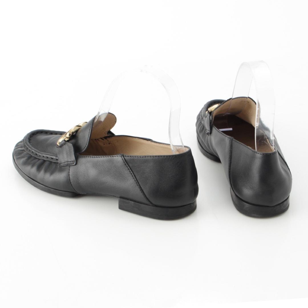 TOD’S トッズ レザー チェーン金具 ローファー ブラック 36 1/2