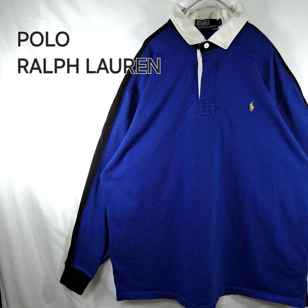 POLO RALPH LAUREN　ラガーシャツ　刺繍ロゴ　ポロラルフローレン