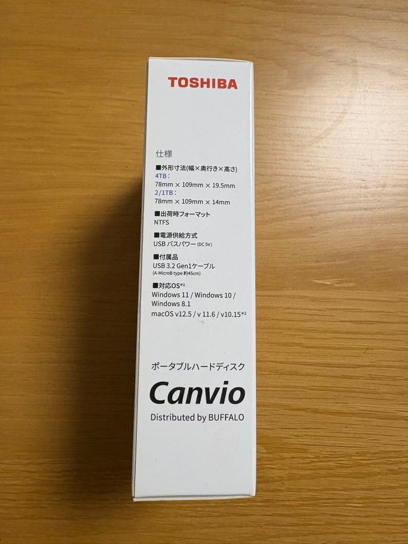 TOSHIBA Canvio 2TB ポータブルハードディスク