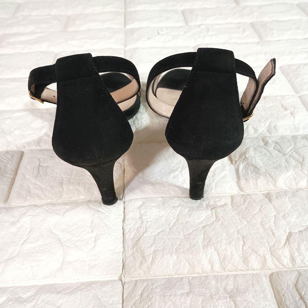 ネブローニ ストラップサンダル 黒 36 スエード