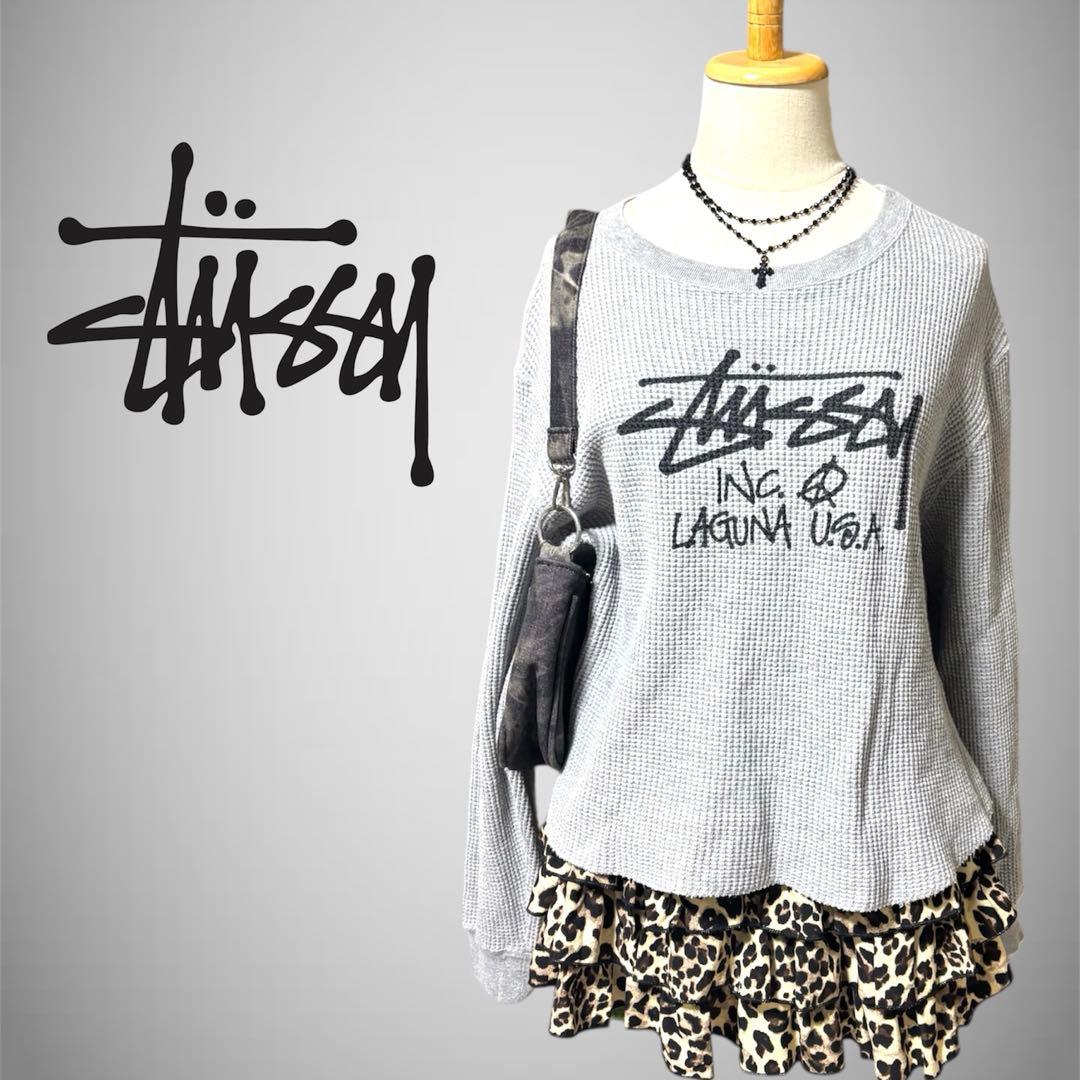 Stussy サーマル ワッフル 長袖 y2k レディース トップス SS・STUSSY