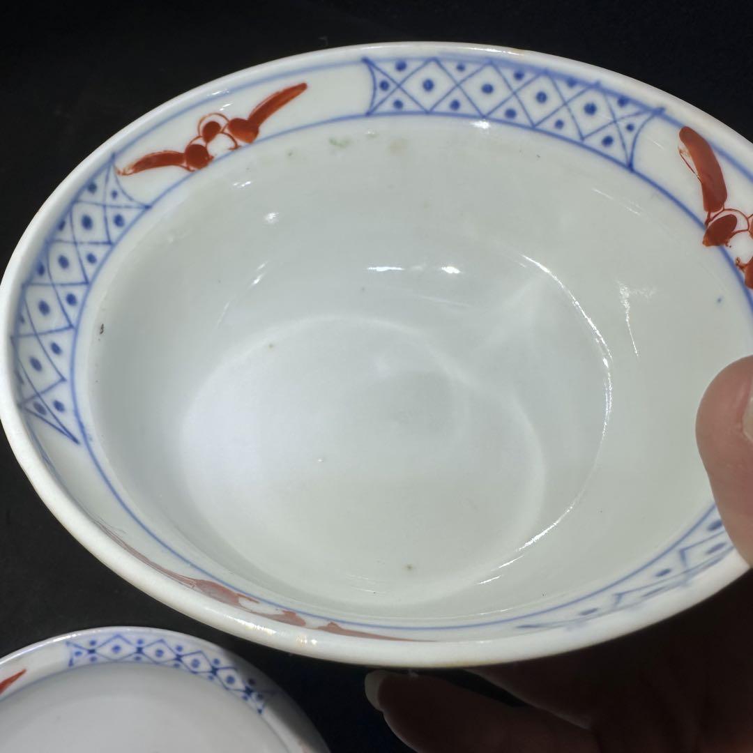 戦前アンティーク古伊万里　蓋付き煮物椀　2客　美品