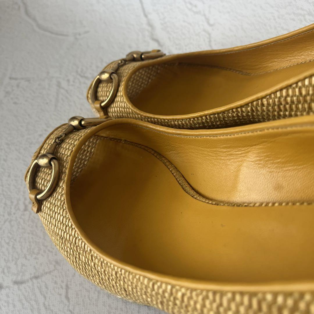 【美品】GUCCI エスパドリーユ　パンプス ウェッジソールホースビット