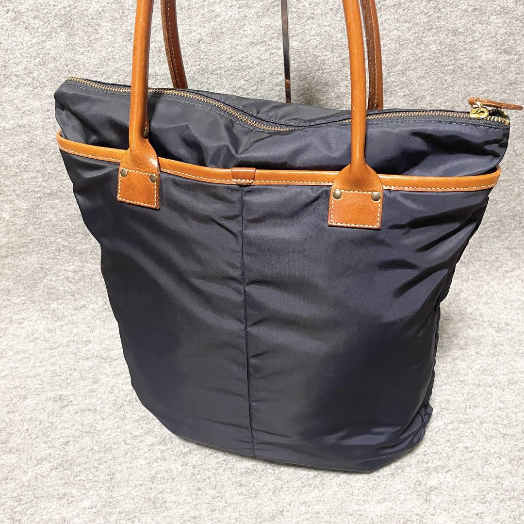 【専用】　Felisi トートバッグ　ナイロン×レザー　15-55 ネイビー