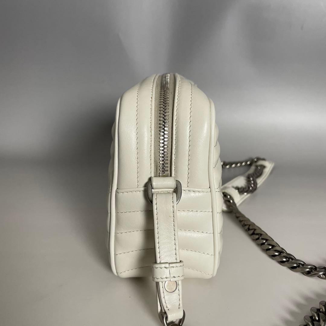 Prada 極美品 ダイアグラム チェーン ショルダーバッグ 白 プラダ