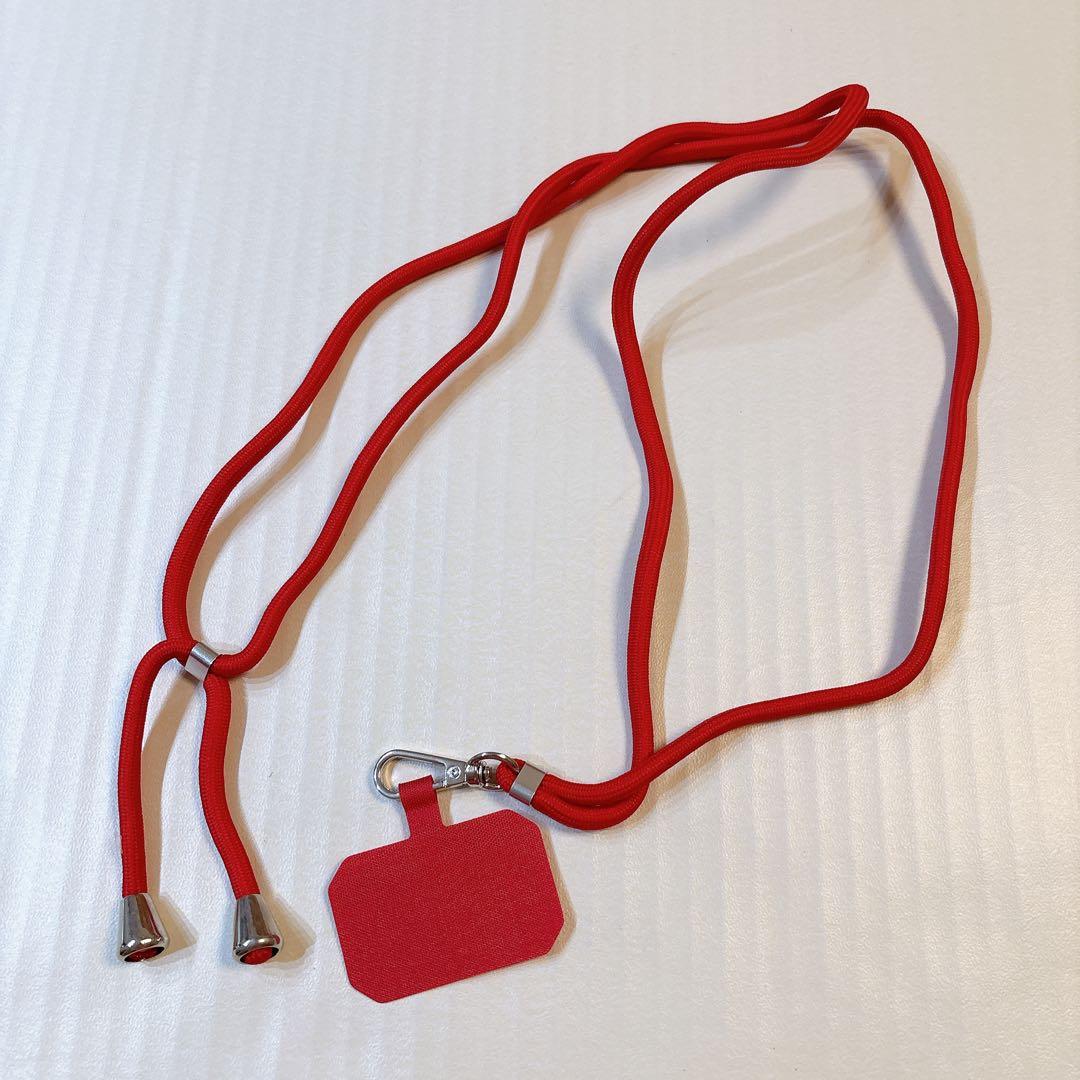ストラップ ホルダー ネックストラップ 肩掛け ショルダー レッド 赤 スマホ