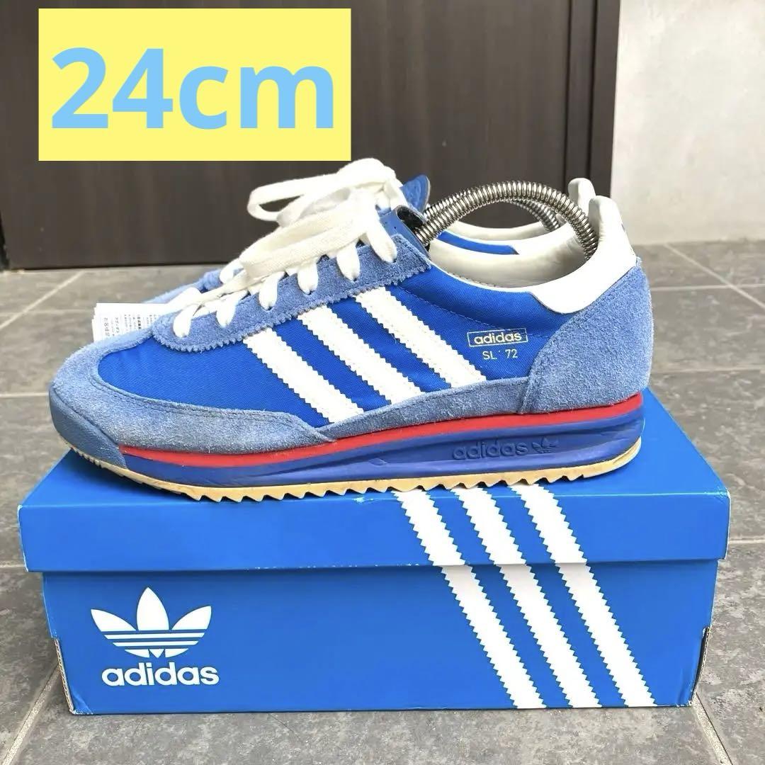 美品 adidas SL72 RS スニーカー 青 レディース 24cm